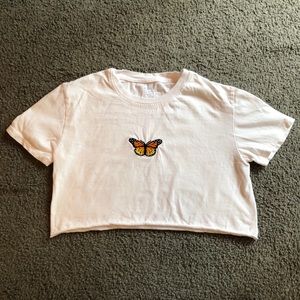 brandy melville crop butterfly top